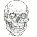 broken skull face tattoo design idea