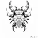 rhinoceros beetle tattoo design idea