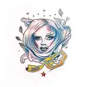 Amanda in cursive tattoo design idea