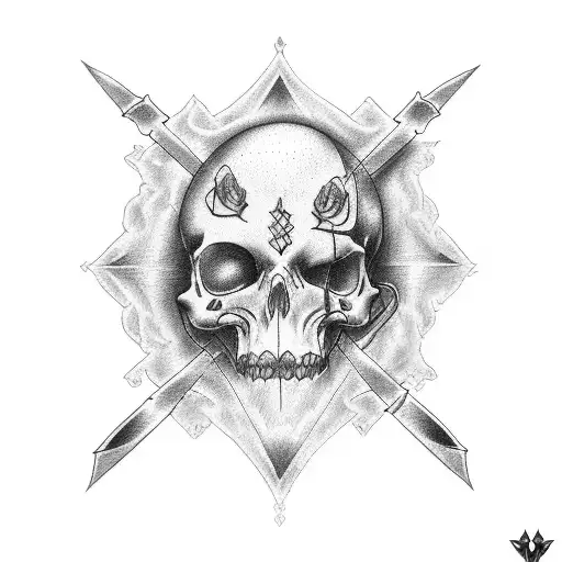 Memento mori tattoo with sickle in between  tattoo design idea