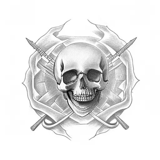 Memento mori tattoo with a skull hand and a normal hand on opposite sides and a sickle in between the space  tattoo design idea