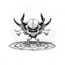 devil statue the binding of isaac tattoo design idea
