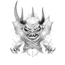 devil statue the binding of isaac tattoo design idea