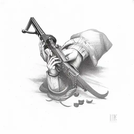 flintlock pistol tattoo design idea