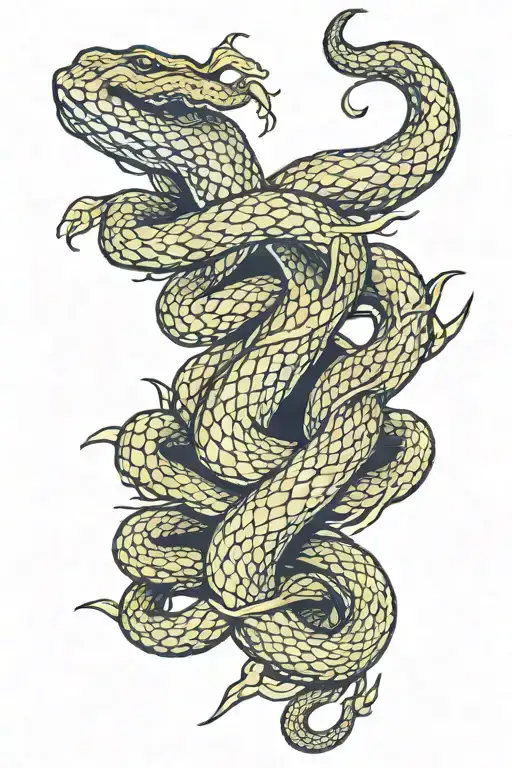 yellow snake skin tattoo design idea