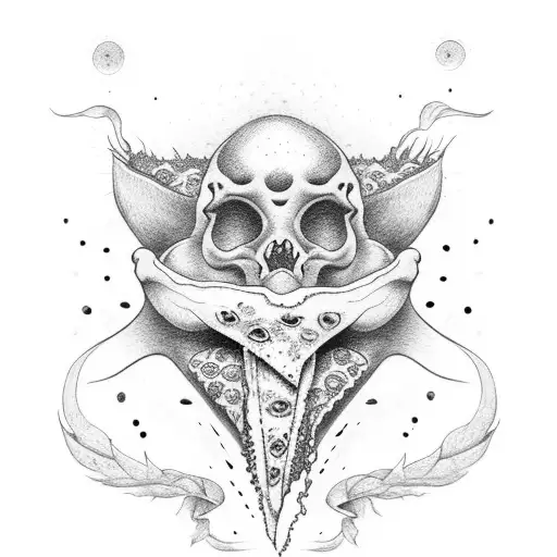 fantasma comendo pizza tattoo design idea