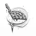 fantasma comendo pizza tattoo design idea