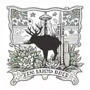 cactus, bluebonnets,windmill,texas flag,whitetail deer, tattoo design idea