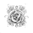 Feminist symbol incorporating doodles and flowers tattoo design idea