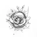 Feminist symbol incorporating doodles and flowers tattoo design idea
