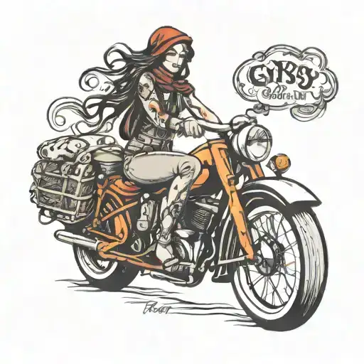 gypsy motorcycle travel tattoo tattoo design idea