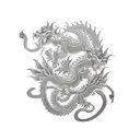 monkey and dragons  tattoo design idea