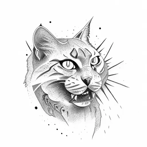 rock star hellcat tattoo design idea
