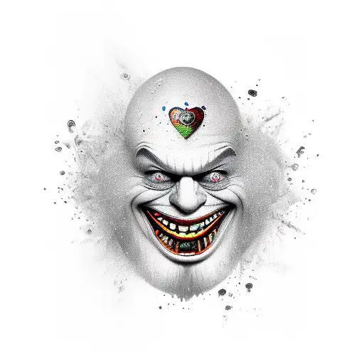 crying clownface tattoo design idea