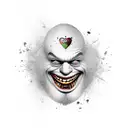 crying clownface tattoo design idea