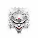 crying clownface tattoo design idea