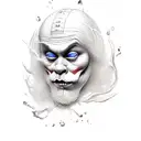 crying clownface tattoo design idea