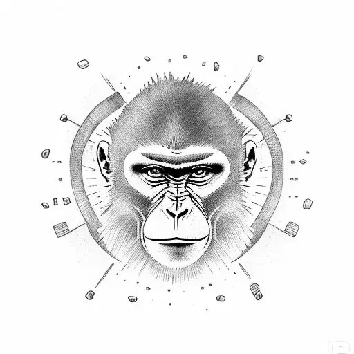 strong monkey  tattoo design idea