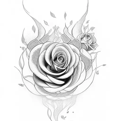 monkey fire roses , time tattoo design idea