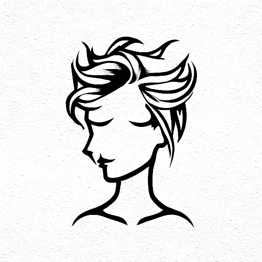 Lucys Hairstyle from Cyperpunk Edgerunners with the ER Logo tattoo design idea