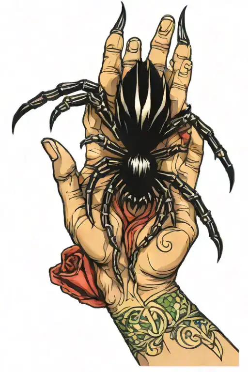 spider hand tattoo design idea