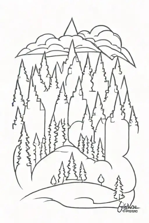 forest fire tattoo design idea