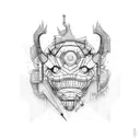 Construction tools tattoo design idea