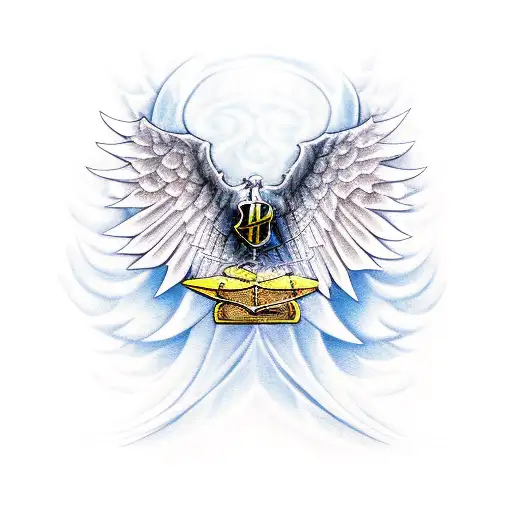 Harry Potter Snitch and angel, leads, wings tattoo design idea