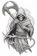 reaper holding a scythe tattoo design idea