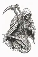 reaper holding a scythe tattoo design idea