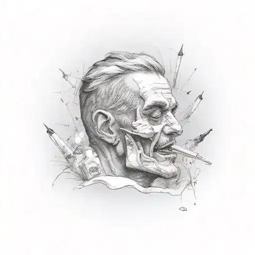 a man how use cocaine tattoo design idea