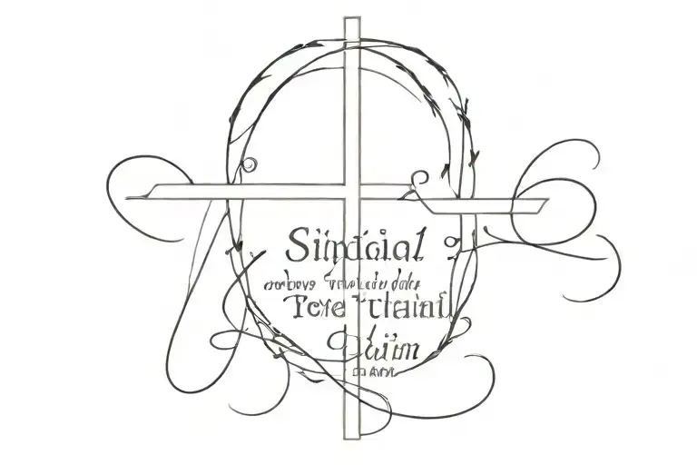 biblical quote with cross tattoo design idea