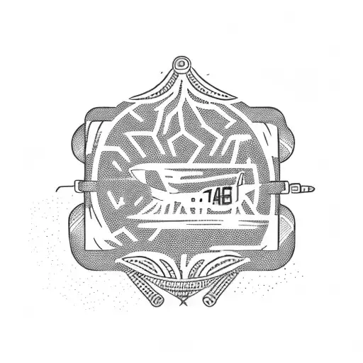 tattoo about traveling. include suitcase, passport, planes with think black lines tattoo design idea