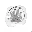 tattoo about traveling. include suitcase, passport, planes with think black lines tattoo design idea