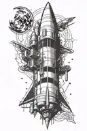 saturn v rocket tattoo design idea