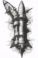 saturn v rocket tattoo design idea