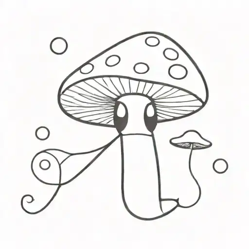 Magic mushroom with eyes tattoo design idea