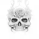 letter g day of the dead tattoo design idea
