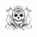 letter g day of the dead tattoo design idea