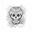 letter g day of the dead tattoo design idea
