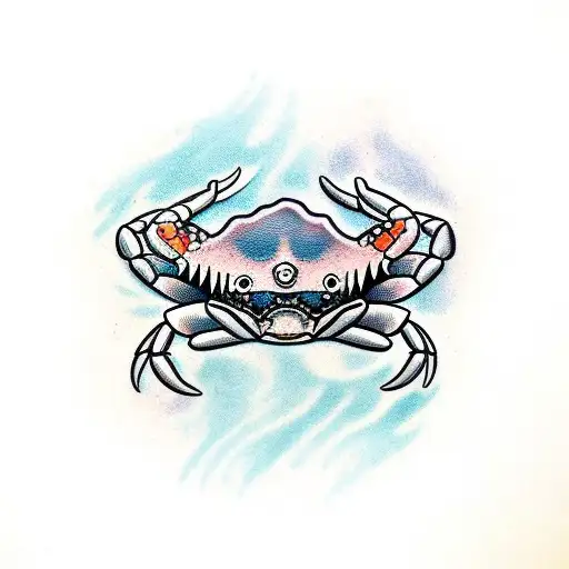 Crab (Zodiac sign) crab cancer original Polynesian tattoo design