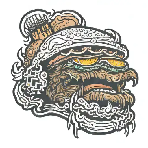Sasquatch burger   tattoo design idea