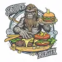 Sasquatch burger   tattoo design idea