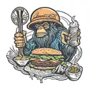 Sasquatch burger   tattoo design idea