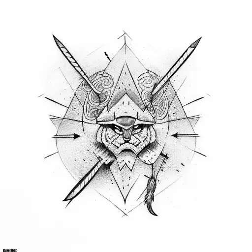 watch with tribal arrows tattoo design idea