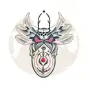 toadstool with deathhead moth tattoo design idea