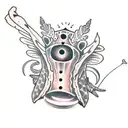 toadstool with deathhead moth tattoo design idea