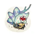 toadstool with deathhead moth tattoo design idea