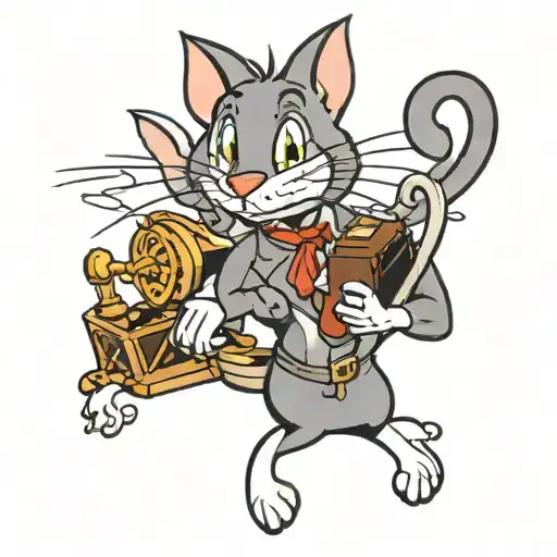 tom and jerry inspired tattoo tattoo design idea