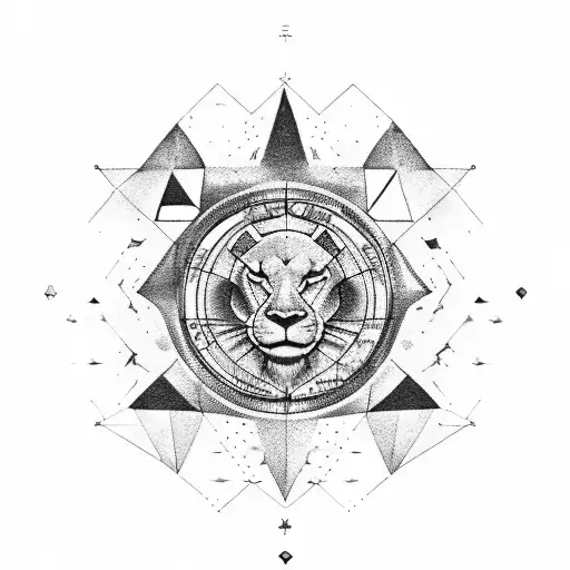 zodiac sign leo and its constellation star tattoo design idea